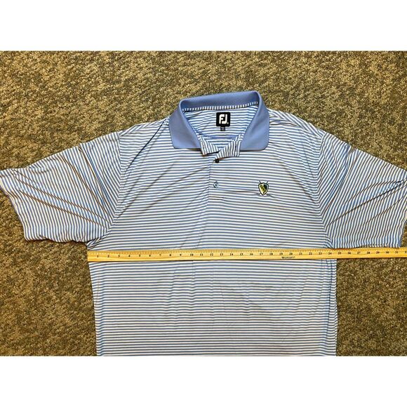 FootJoy Men's Size XL Navy Blue Stripe Polo Shirt Golf Shirt Polo Outdoor Golf - Picture 6 of 7